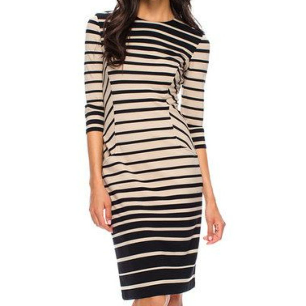 J. McLaughlin Black & Tan Catalyst dress